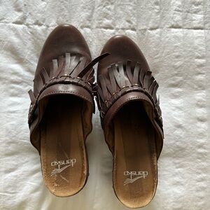 Dansko Women's Dark Brown Fringe Mules